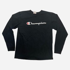Vintage Champion Unisex Long Sleeve Logo T-Shirt